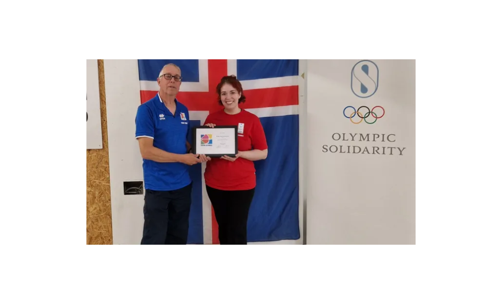 Tim Swane og Elísabet Ásdís Kristjánsdóttir, mynd Bogfimisamband Íslands